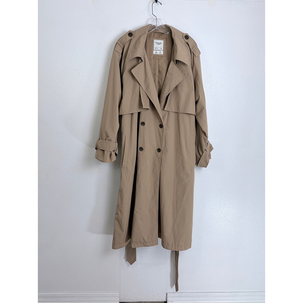 Abercrombie & Fitch Tan Trench Coat Water Resistant Belted XL